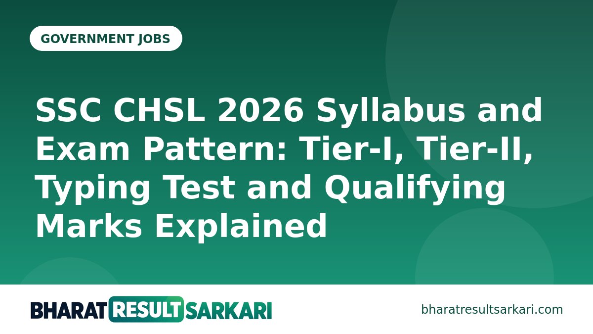 SSC CHSL 2026 Syllabus and Exam Pattern: Tier-I, Tier-II, Typing Test and Qualifying Marks Explained