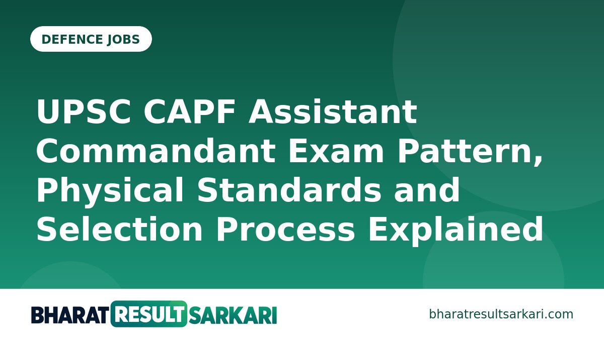 UPSC CAPF Assistant Commandant Exam Pattern, Physical Standards and Selection Process Explained